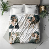 Eenvoudig raster van vier gepersonaliseerde fotode fleece deken