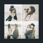 Eenvoudig raster van vier gepersonaliseerde fotoma magneet<br><div class="desc">Fotogeschenken maken de beste cadeautjes! Eenvoudig aangepast met jouw tekst en/of foto('s) voor een aangepast uiterlijk. Ontworpen door: Berry Berry Sweet. Uitzicht meer design op www.berryberrysweet.com</div>