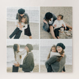 Eenvoudig raster van vier gepersonaliseerde fotopu legpuzzel