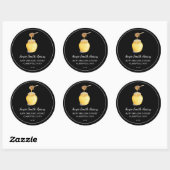 Eenvoudig rauw honinglabel ronde sticker (Vel)