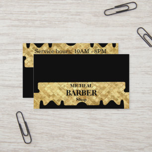 Eenvoudig Razor Gold Blade Barber-Visitekaartje Visitekaartje