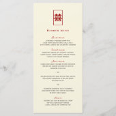 Eenvoudig rechthoek dubbel geluk Chinees huwelijk Menu (Voorkant)
