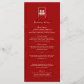 Eenvoudig rechthoek dubbel geluk Chinees huwelijk Menu (Voorkant)