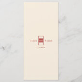 Eenvoudig rechthoek dubbel geluk Chinees huwelijk Menu (Achterkant)