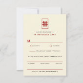 Eenvoudig rechthoek dubbel geluk Chinees huwelijk RSVP Kaartje (Voorkant)