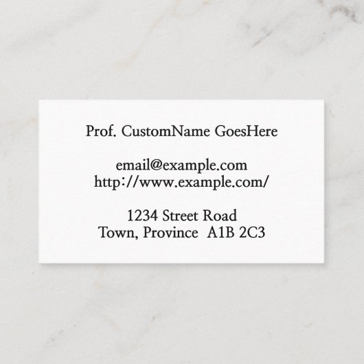 Eenvoudig, rechtsprofessioneel Visitekaartje (Achterkant)