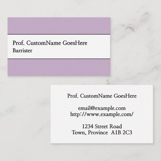 Eenvoudig, rechtsprofessioneel Visitekaartje (Voorkant / Achterkant)