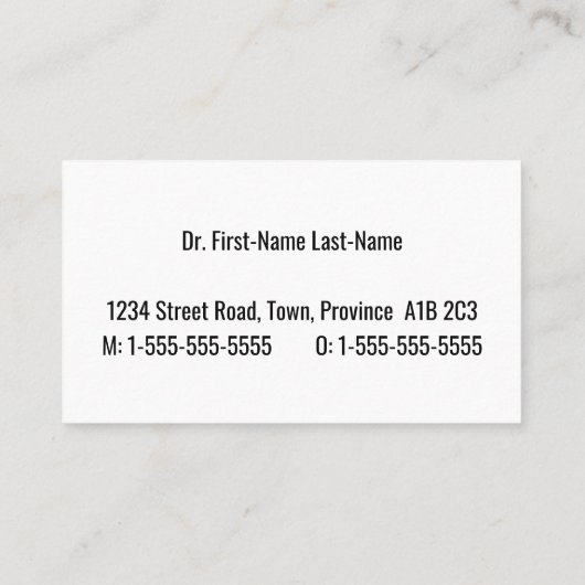 Eenvoudig, rechtsprofessioneel Visitekaartje (Achterkant)