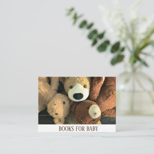 Eenvoudig recupererend teddy Bear Book Request Informatiekaartje (Staand voorkant)