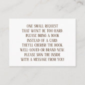 Eenvoudig recupererend teddy Bear Book Request Informatiekaartje (Achterkant)