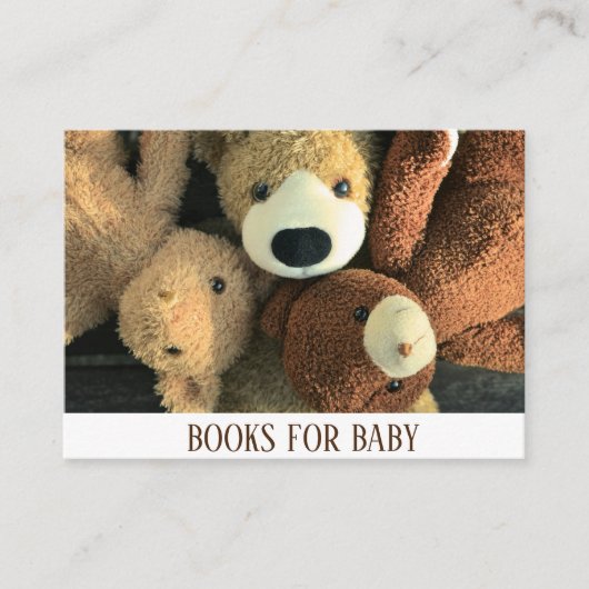 Eenvoudig recupererend teddy Bear Book Request Informatiekaartje (Voorkant)