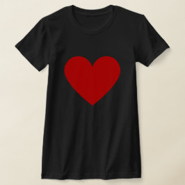 Eenvoudig Red Heart Modern Love Zwart Vrouwen T-sh T-shirt