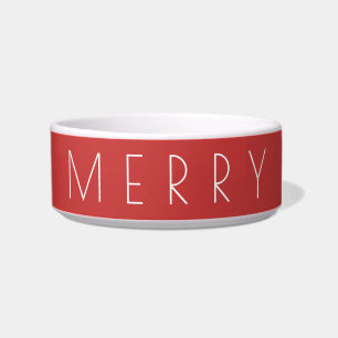 Eenvoudig Red Minimalist Holiday Pet Voerbakje