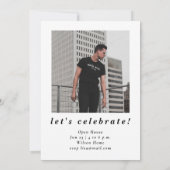 Eenvoudig Red Modern Minimalist 2 Photo Afstuderen Kaart (Achterkant)