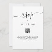 Eenvoudig Red Rose Elegant Script QR-code Kaart (Achterkant)