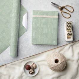 Eenvoudig regenboog Mid Century Chique Patroon Cadeaupapier