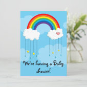 Eenvoudig regenboogbaby shower kaart (Staand voorkant)