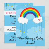 Eenvoudig regenboogbaby shower kaart (Voorkant / Achterkant)