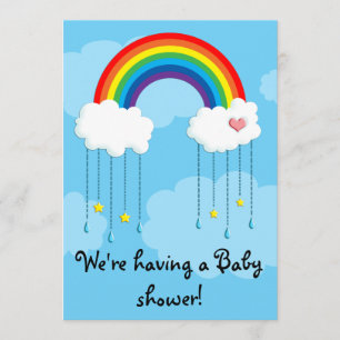 Eenvoudig regenboogbaby shower kaart