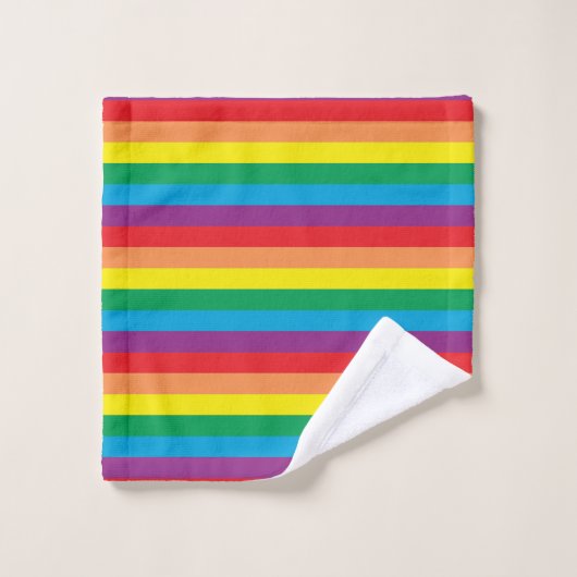Eenvoudig regenboogpatroon bad handdoek (Wasdoekje)