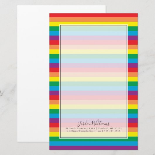 Eenvoudig regenboogpatroon briefpapier (Voorkant / Achterkant)