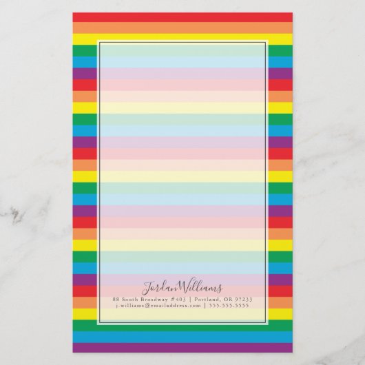 Eenvoudig regenboogpatroon briefpapier (Voorkant)