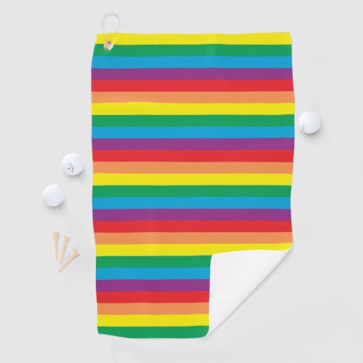 Eenvoudig regenboogpatroon golfhanddoek (Insitu)