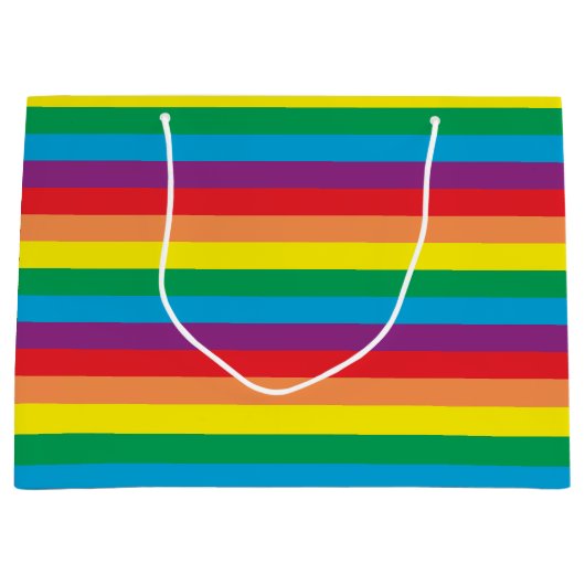 Eenvoudig regenboogpatroon groot cadeauzakje (Voorkant)