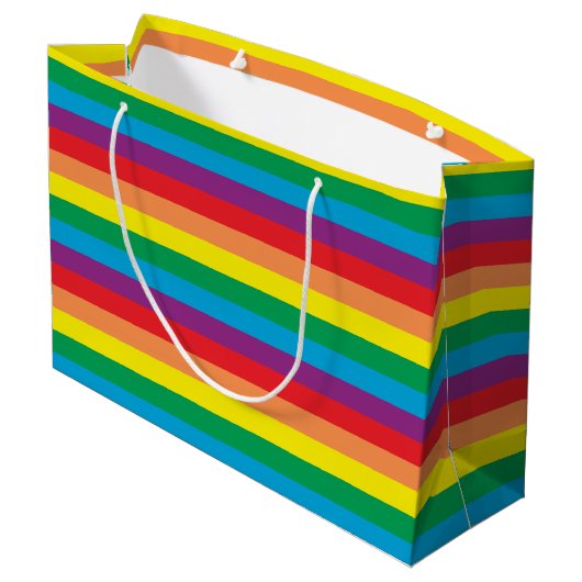 Eenvoudig regenboogpatroon groot cadeauzakje (Achterkant Gekanteld)