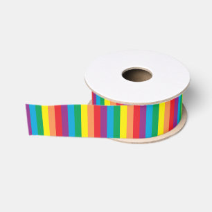 Eenvoudig regenboogpatroon grosgrain lint