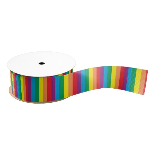 Eenvoudig regenboogpatroon grosgrain lint (Spoel)