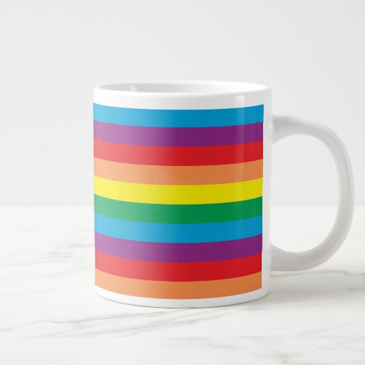 Eenvoudig regenboogpatroon grote koffiekop (Rechts)