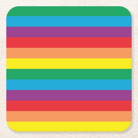 Eenvoudig regenboogpatroon kartonnen onderzetters (Voorkant)