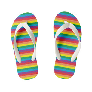 Eenvoudig regenboogpatroon kinder teenslippers