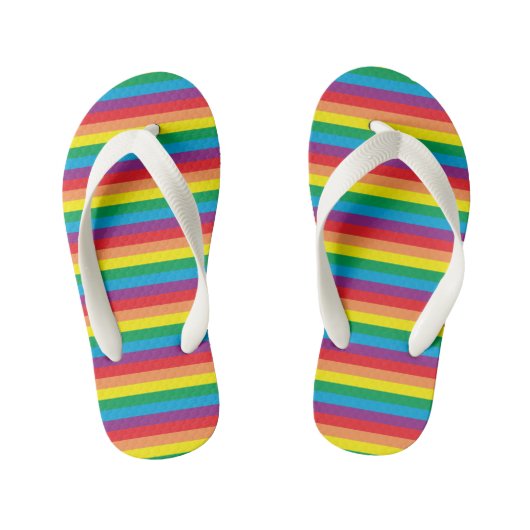 Eenvoudig regenboogpatroon kinder teenslippers (Voetbed)