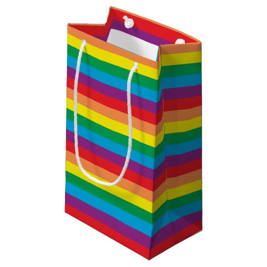 Eenvoudig regenboogpatroon klein cadeauzakje (Voorkant Gekanteld)