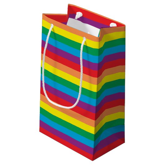 Eenvoudig regenboogpatroon klein cadeauzakje (Achterkant Gekanteld)