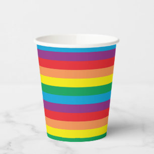 Eenvoudig regenboogpatroon papieren bekers