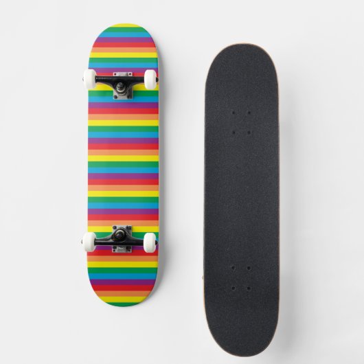 Eenvoudig regenboogpatroon persoonlijk skateboard (Voorkant)