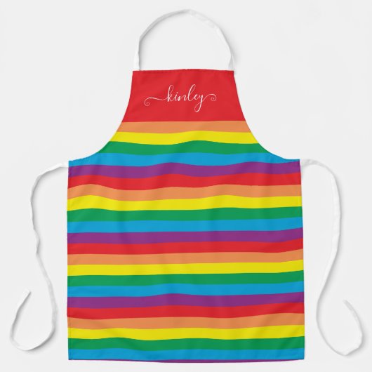 Eenvoudig regenboogpatroon schort (Voorkant)