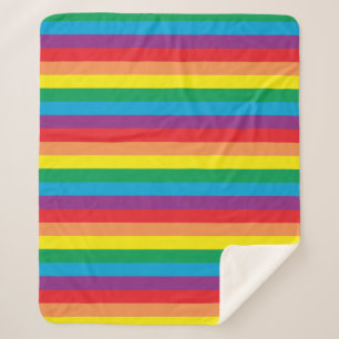 Eenvoudig regenboogpatroon sherpa deken