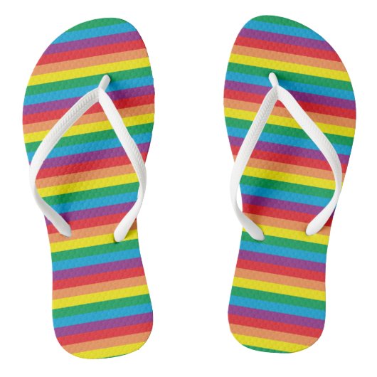 Eenvoudig regenboogpatroon teenslippers (Voetbed)