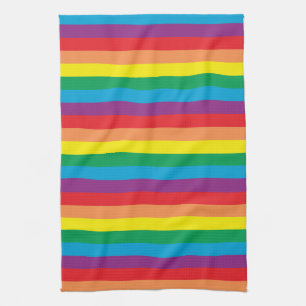 Eenvoudig regenboogpatroon theedoek