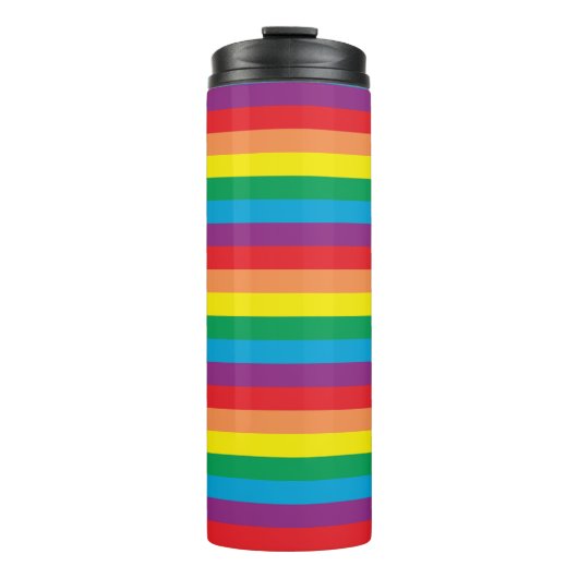 Eenvoudig regenboogpatroon thermosbeker (Voorkant)