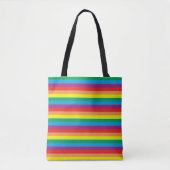 Eenvoudig regenboogpatroon tote bag (Voorkant)