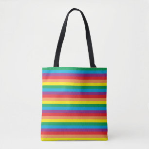 Eenvoudig regenboogpatroon tote bag