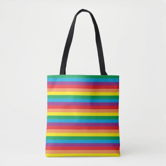 Eenvoudig regenboogpatroon tote bag (Voorkant)