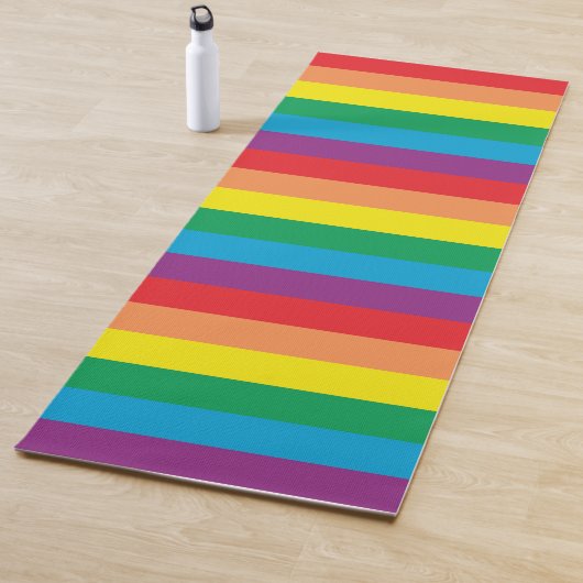 Eenvoudig regenboogpatroon yogamat (In situ)