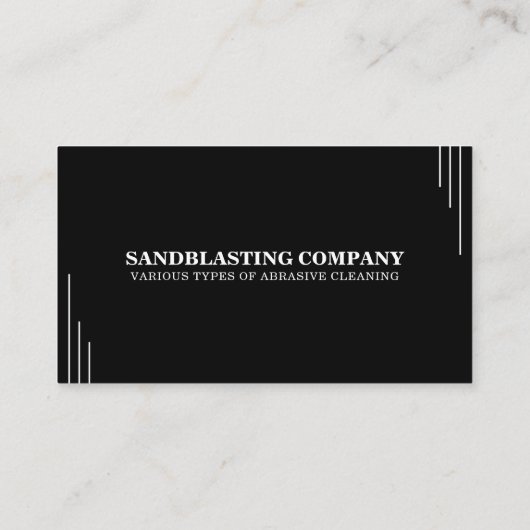 Eenvoudig reinigen met witte en zwarte zandstraalt visitekaartje (Achterkant)