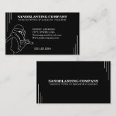 Eenvoudig reinigen met witte en zwarte zandstraalt visitekaartje (Voorkant / Achterkant)
